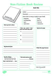 book review template for teachers